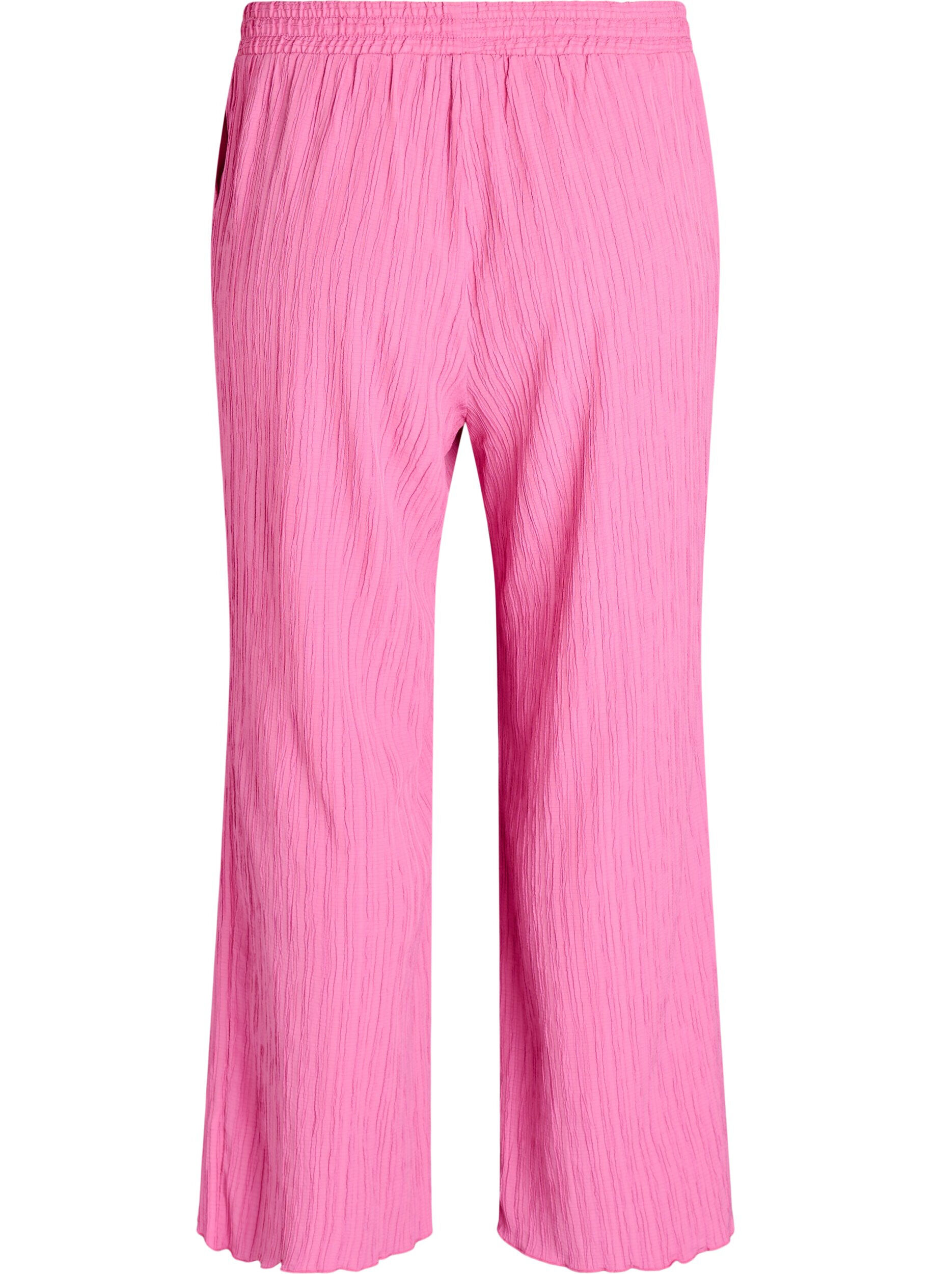 Zizzifashion FLASH - High-waisted trousers with wide legs, Pink, Packshot image number 1
