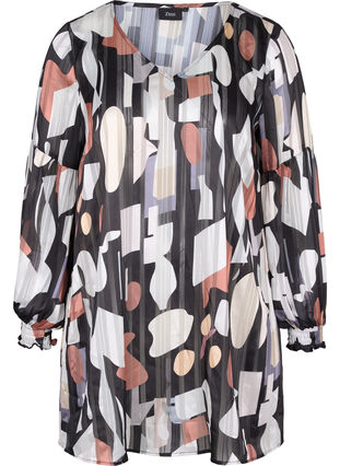 Printed tunic with smock, Graphic AOP, Packshot image number 0