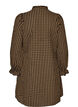 Checked cotton dress with ruffle details, Brown, Packshot image number 1