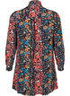 Long viscose shirt in floral print, Black Flower, Packshot image number 1