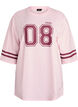 Oversized college T-shirt with 3/4 sleeves, Pink, Packshot image number 0