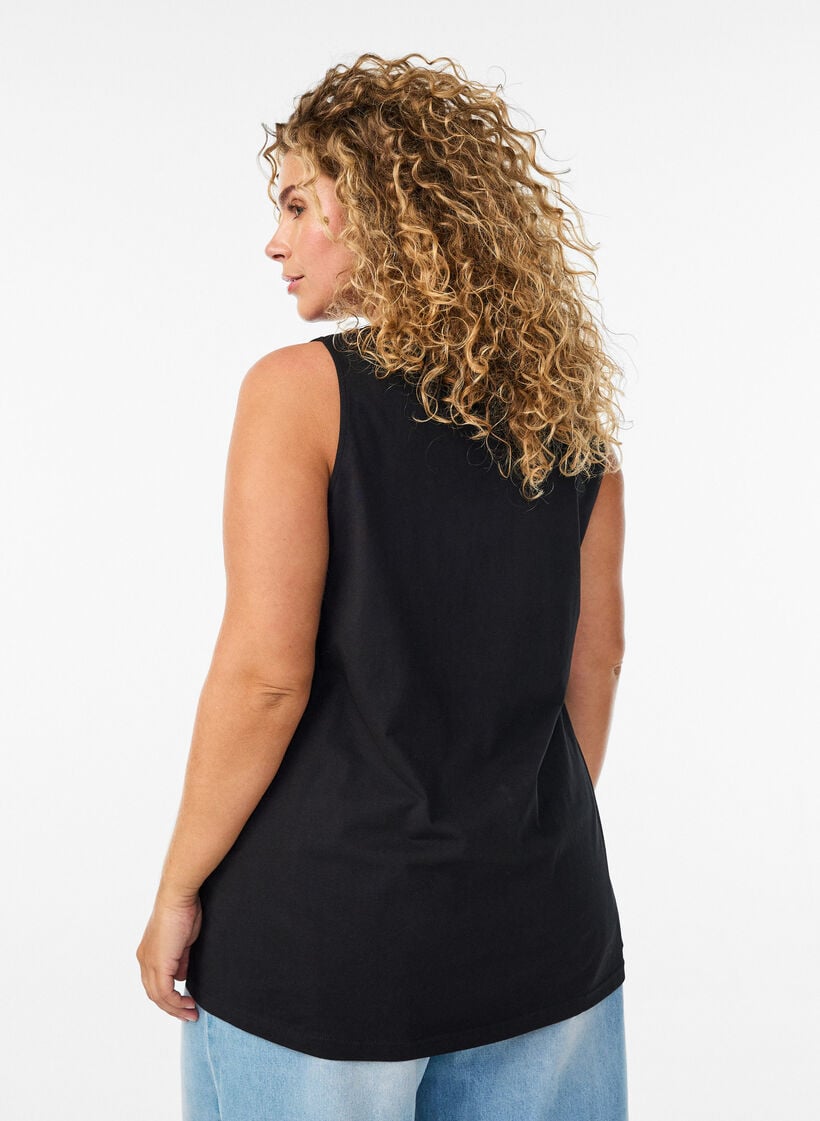 Cotton top with a-shape, Black, Model image number 2