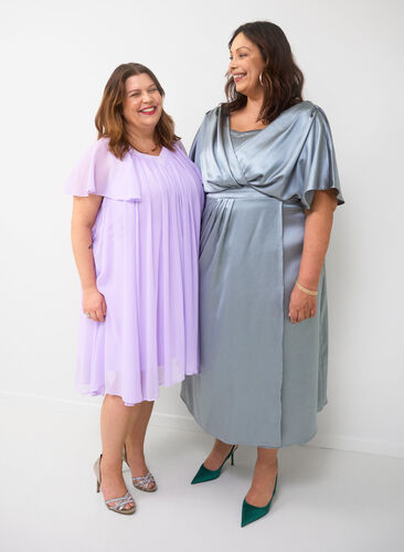 Loose dress with short sleeves, Purple Heather, Image image number 0