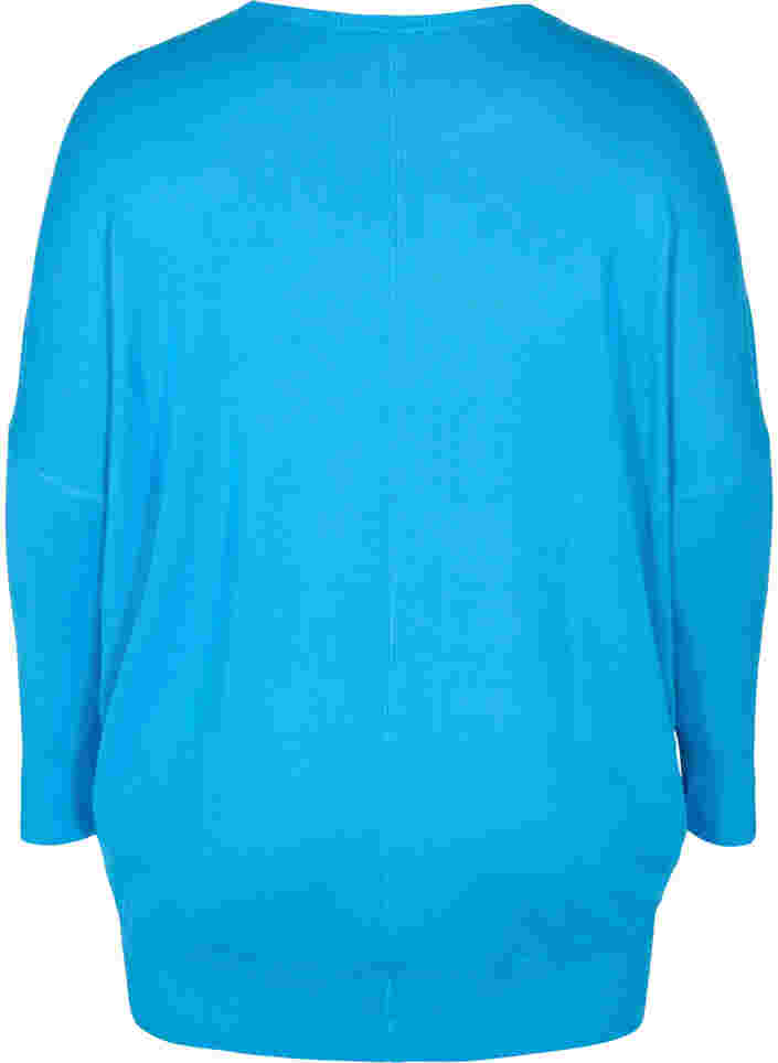 Knitted tunic in viscose blend, Malibu Blue, Packshot image number 1