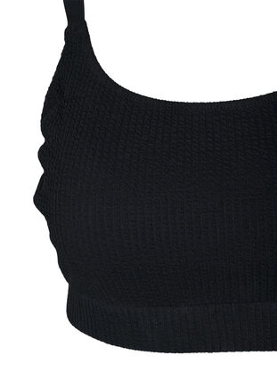 Crepe texture bikini top, Black, Packshot image number 2