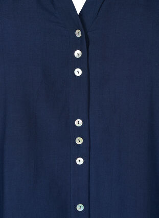 Viscose blouse with button fastening and 3/4-length sleeves, Navy Blazer, Packshot image number 2