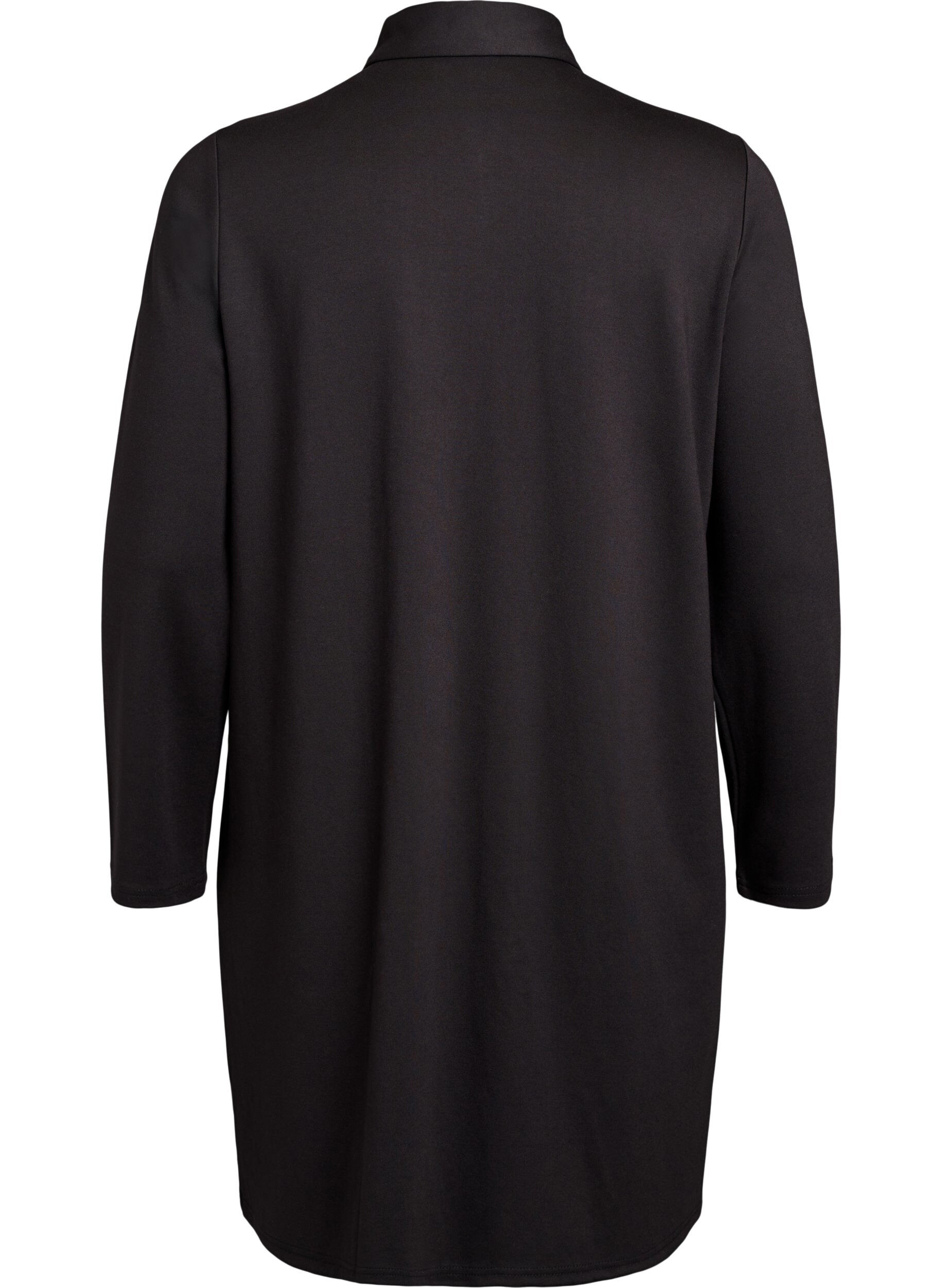 Zizzifashion Shirt dress with decorative buttons, Black, Packshot image number 1