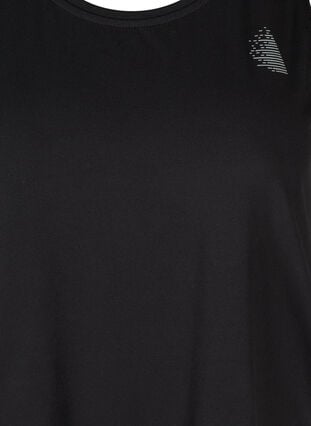 Plain-coloured sports top with round neck, Black, Packshot image number 2