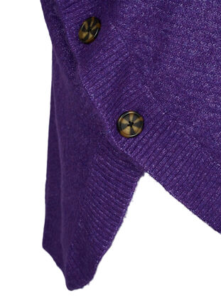 Knitted poncho with turtleneck, Ultra Violet Mel., Packshot image number 3