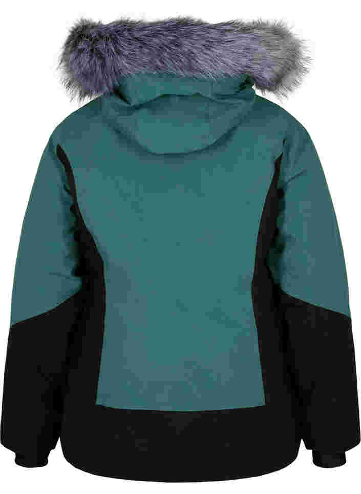 Ski jacket with detachable hood, Mallard Green Comb, Packshot image number 1