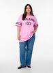 Sporty oversized college T-shirt, Pink, Model image number 1
