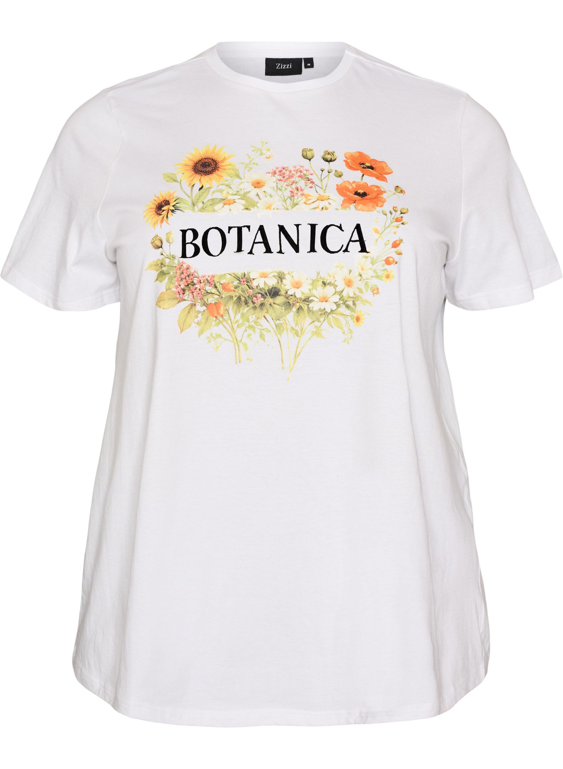 ZizzifashionOrganic cotton T-shirt with front print, White, Packshot image number 0