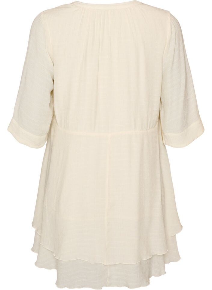 A-line dress with layered ruffles, Vanilla, Packshot image number 1