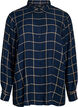 Checked oversized cotton shirt, Blue, Packshot image number 0