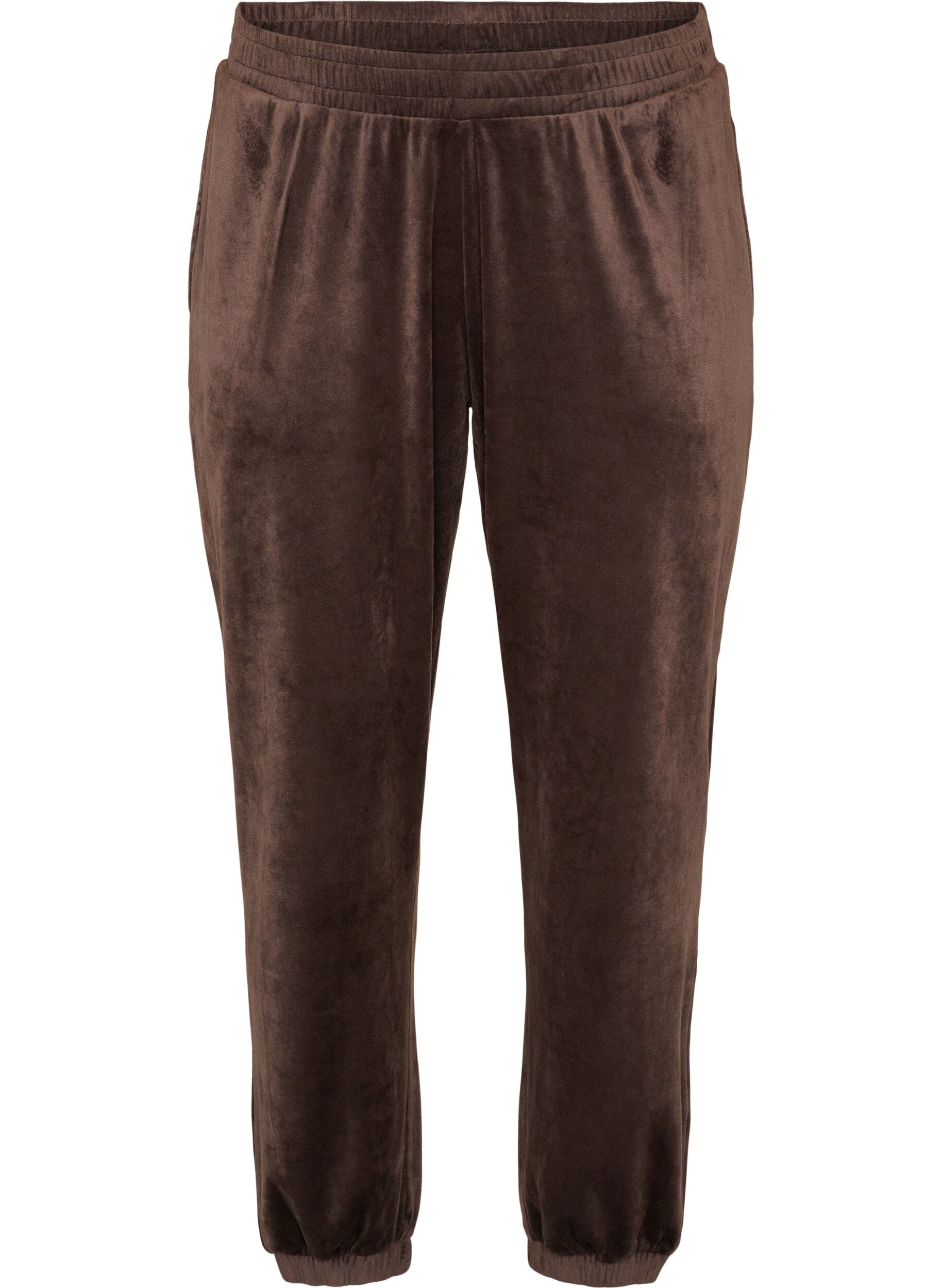 ZizzifashionLoose velour trousers, Brown, Packshot image number 0