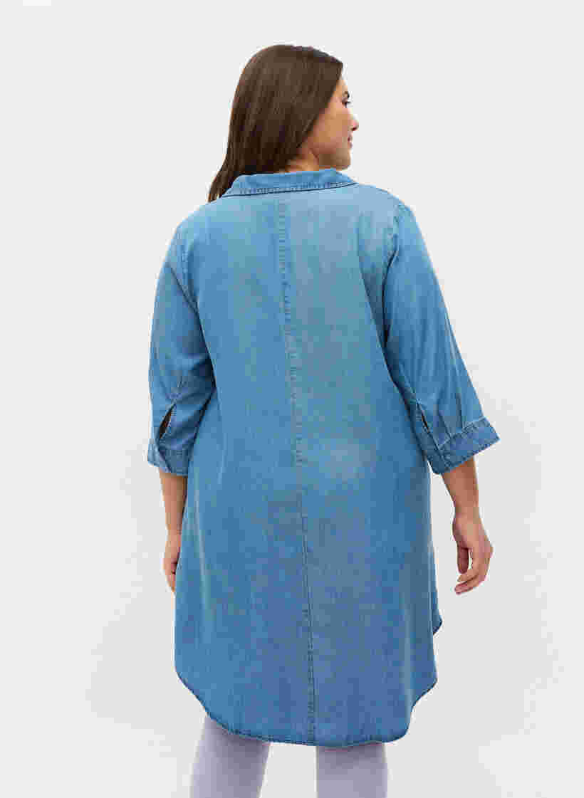 Tunic with 3/4 sleeves, Blue denim, Model image number 1