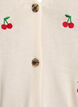 Knitted cardigan with cherry embroidery, Vanilla, Packshot image number 2
