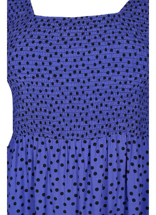 Polka dotted viscose dress with smock, R.Blue w. Black Dot, Packshot image number 2