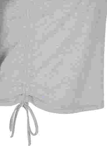 Cropped t-shirt with drawstring, Light Grey Melange, Packshot image number 2