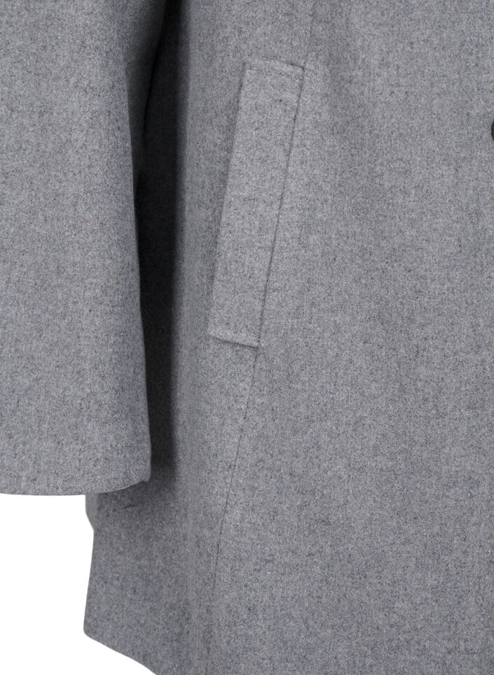 Short A-line coat, Light Grey Melange, Packshot image number 3