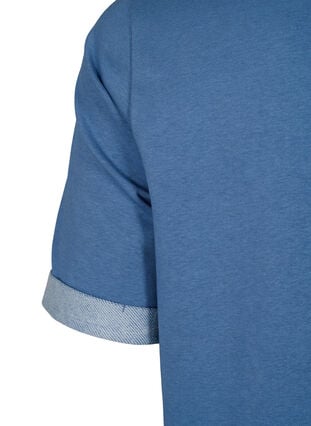Short-sleeved sweat dress with pockets, Moonlight Blue, Packshot image number 4