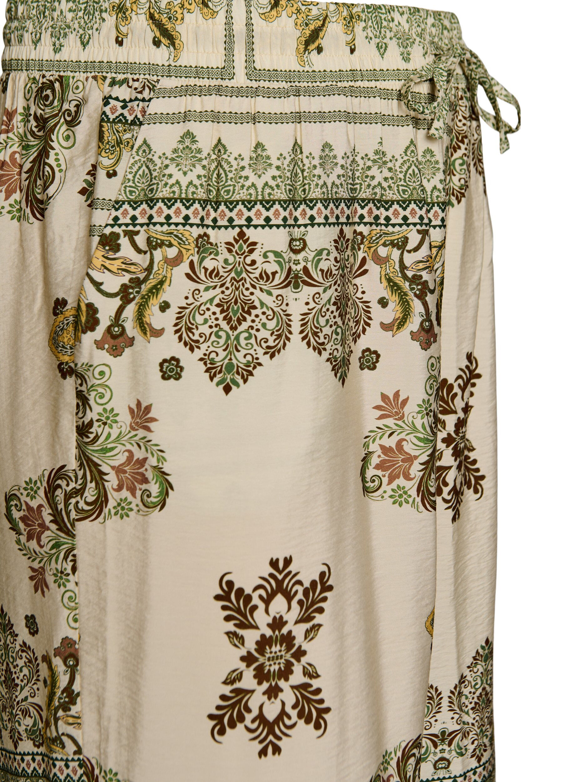 Zizzifashion Patterned wide-leg trousers, Green, Packshot image number 2