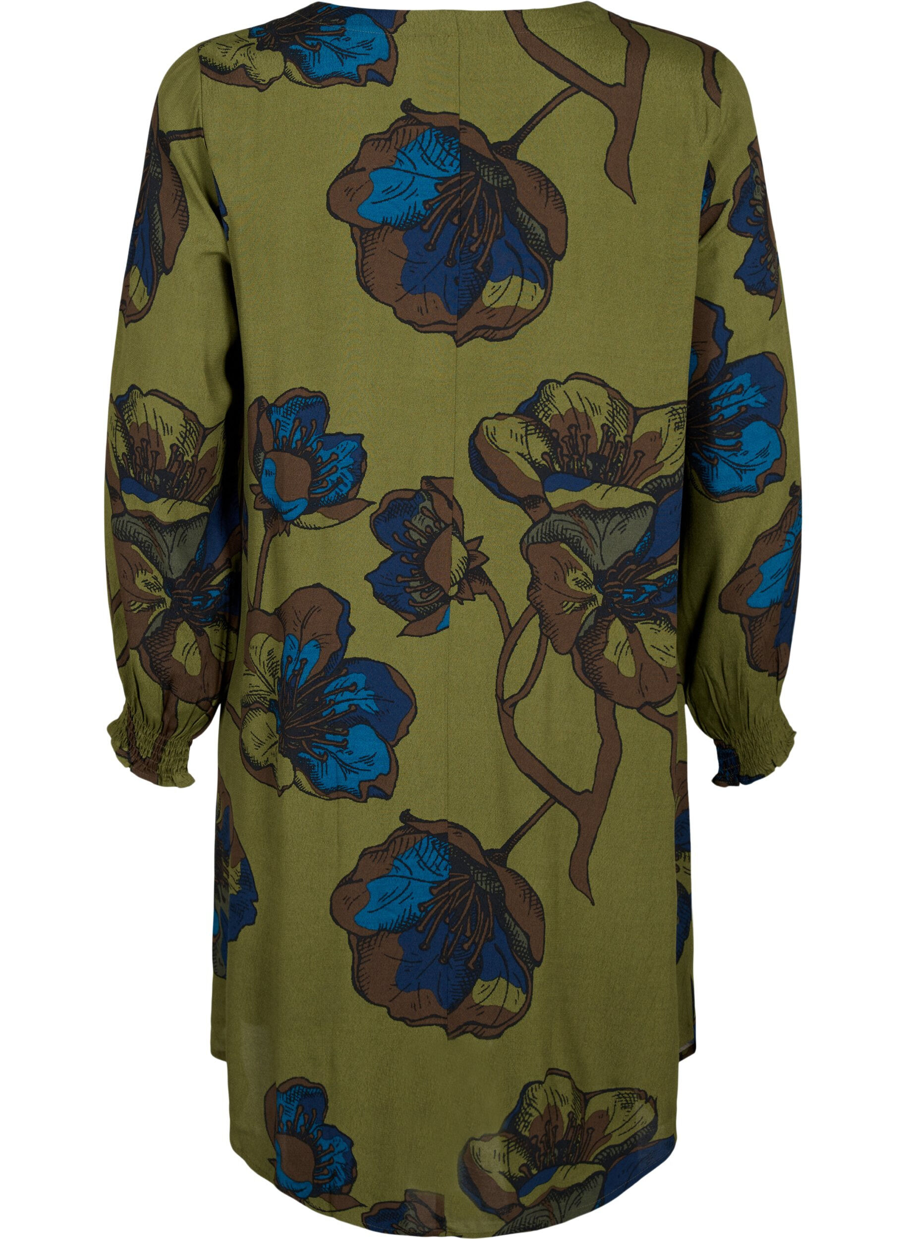ZizzifashionPrinted viscose dress, Green, Packshot image number 1