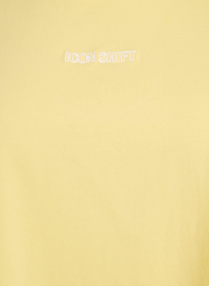 Organic cotton T-shirt with a small front motif, Yellow, Packshot image number 2