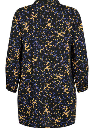 FLASH - Dotted tunic with long sleeves, Black Splash AOP, Packshot image number 1