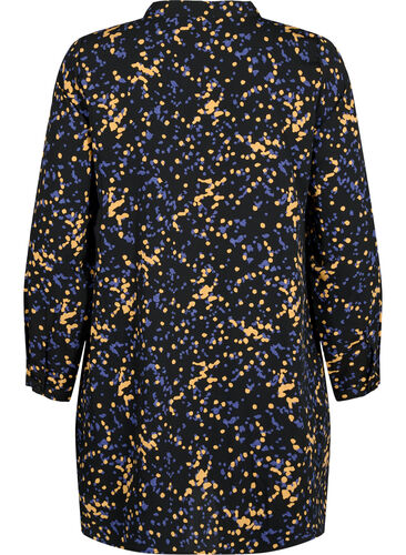 FLASH - Printed tunic with long sleeves, Black Splash AOP, Packshot image number 1