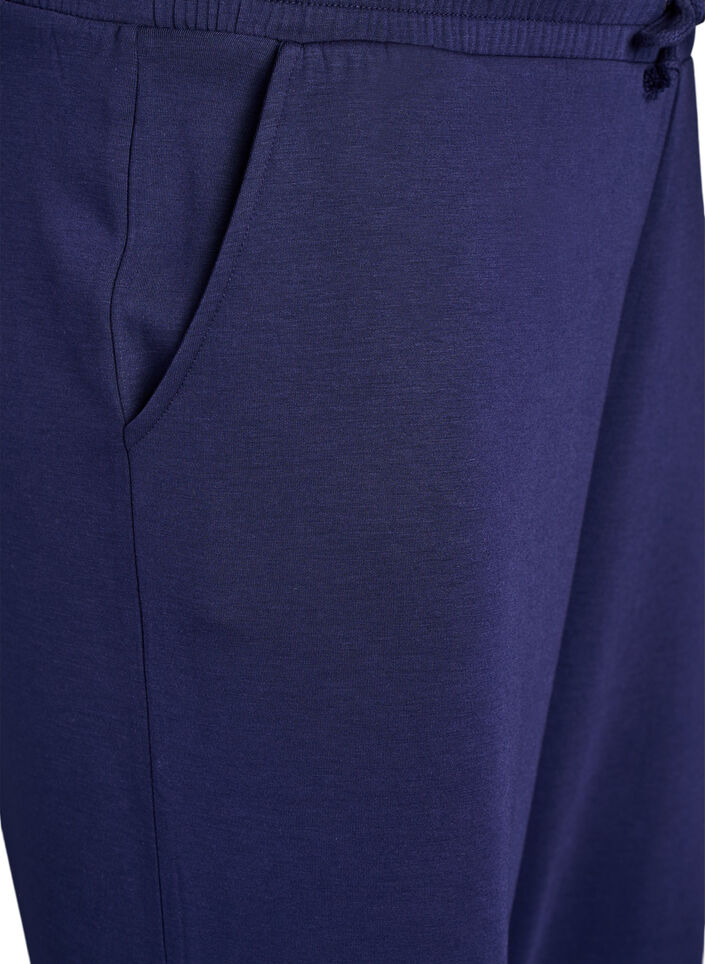 Loose trousers in modal mix, Blue, Packshot image number 2