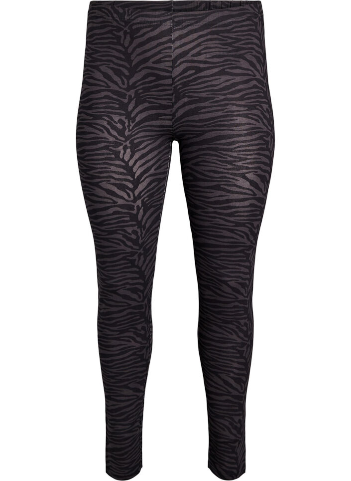 Viscose leggings with print, Black, Packshot image number 0