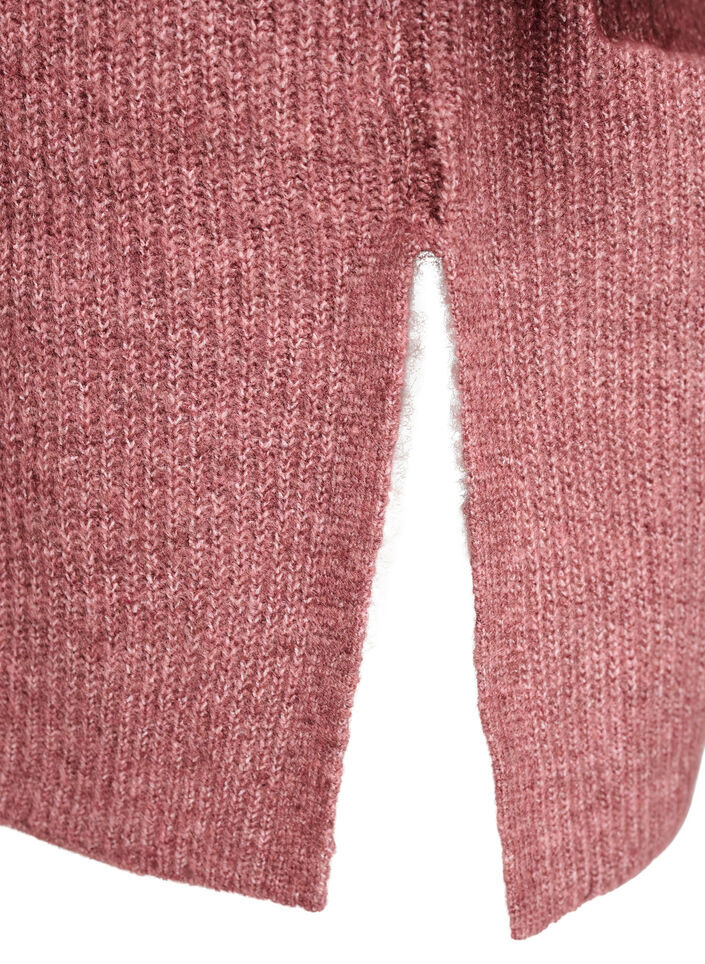 Long ribbed cardigan with an open front, Rose, Packshot image number 3