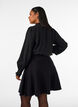 Short knitted A-line skirt, Black, Model image number 2
