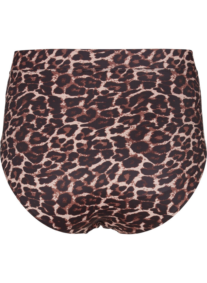Bikini briefs with print and high waist, Autentic Leopard, Packshot image number 1