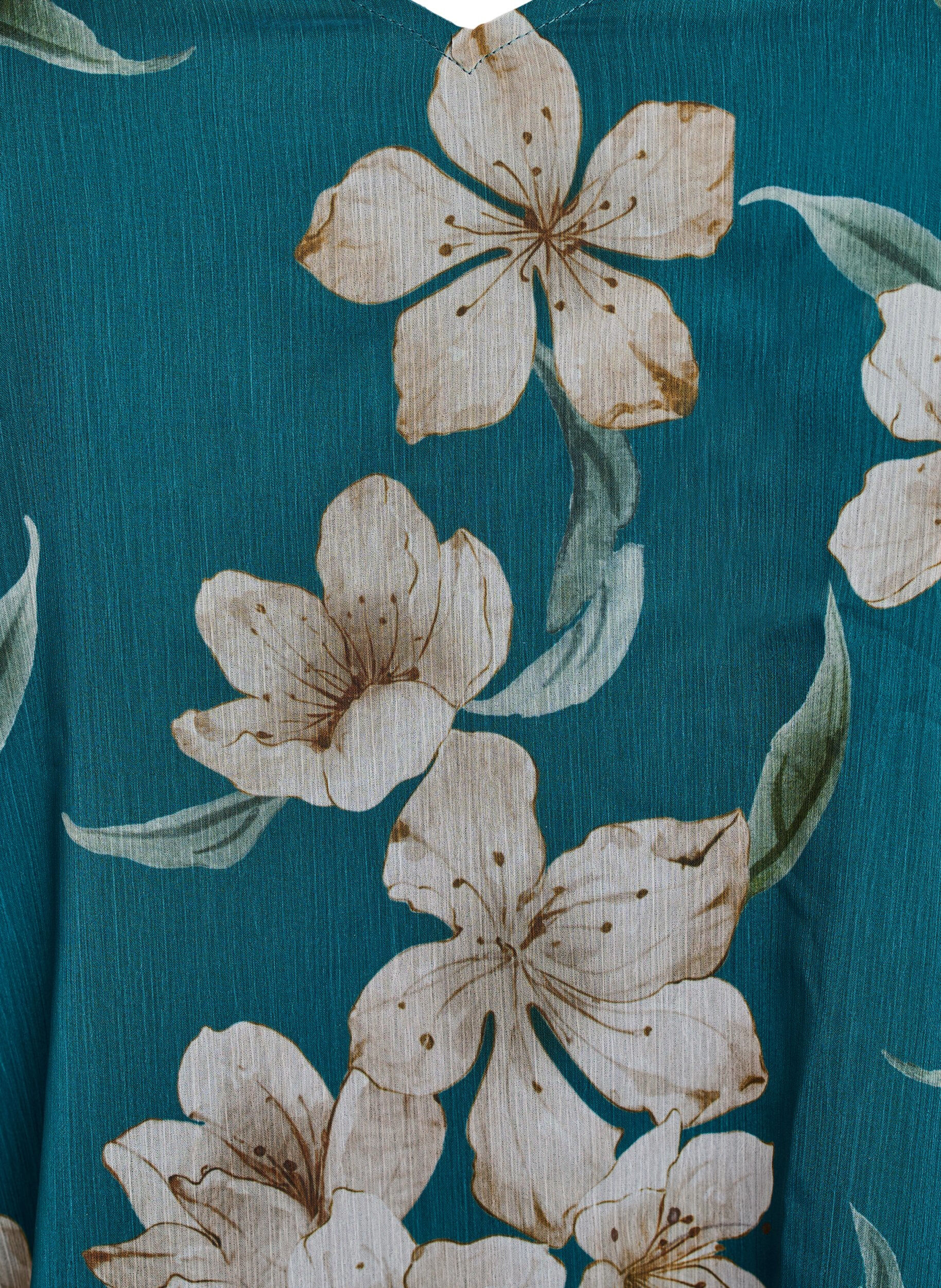 ZizzifashionChiffon blouse with floral print and long sleeves, Green, Packshot image number 2