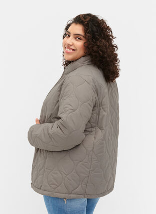 Quilted jacket with zip and pockets, Moon Rock, Model image number 1