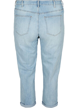 7/8 jeans with rolled up hems and high waist, Light blue denim, Packshot image number 1