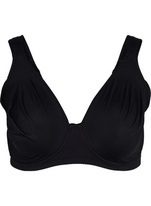 Plain-coloured underwired bra, Black, Packshot image number 0