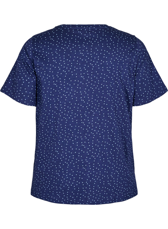 Organic cotton T-shirt with dots, Blue, Packshot image number 1