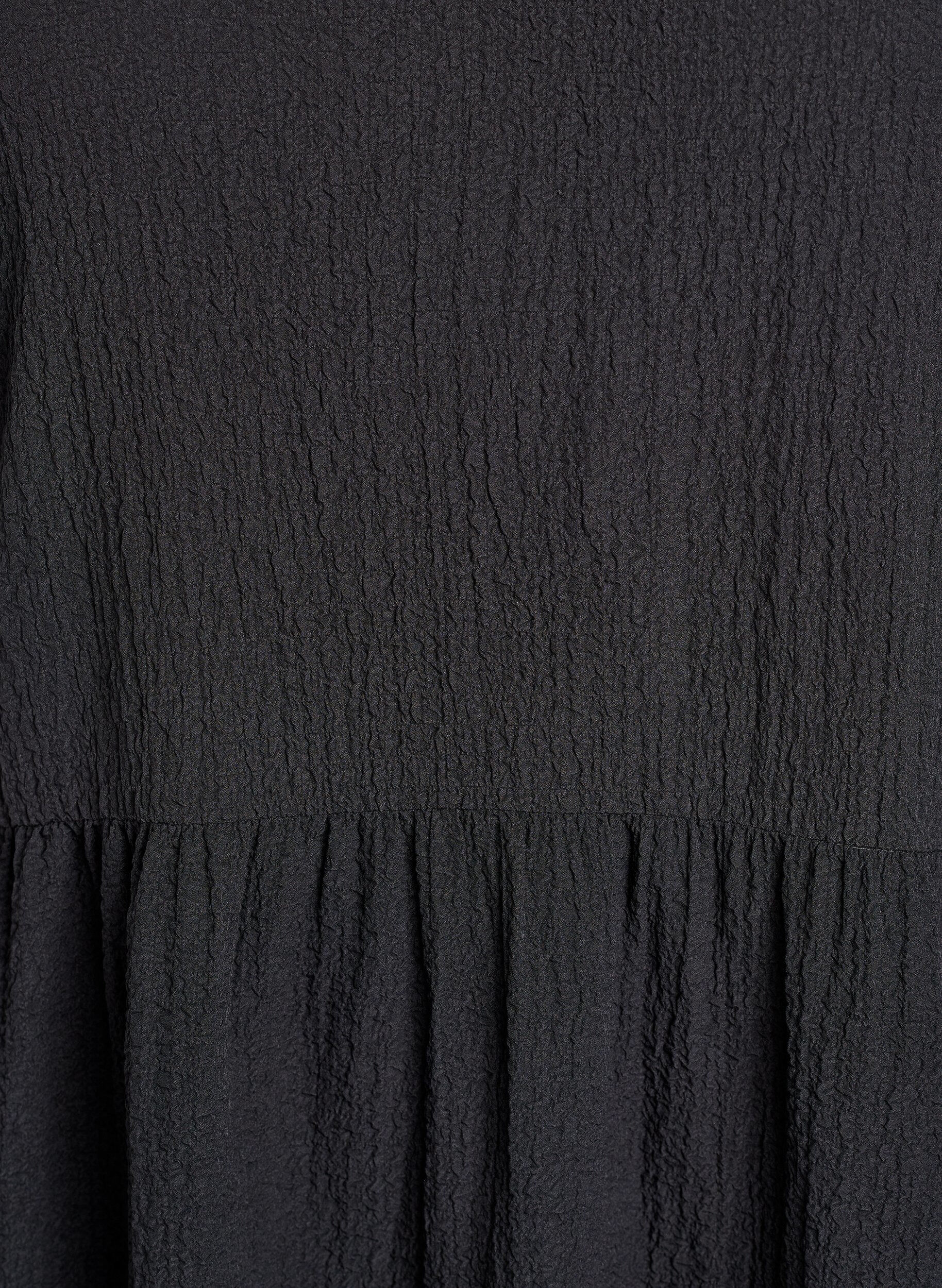 ZizzifashionAnkle-length dress with short sleeves and tiered ruffles, Black, Packshot image number 2