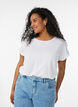 Short sleeved cotton blend t-shirt, White, Model image number 0