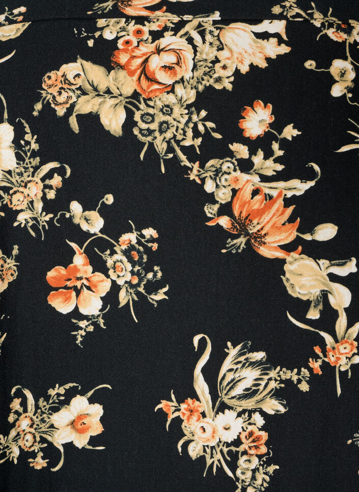 Short cotton dress with an elasticated hem and long sleeves, Black, Packshot image number 2