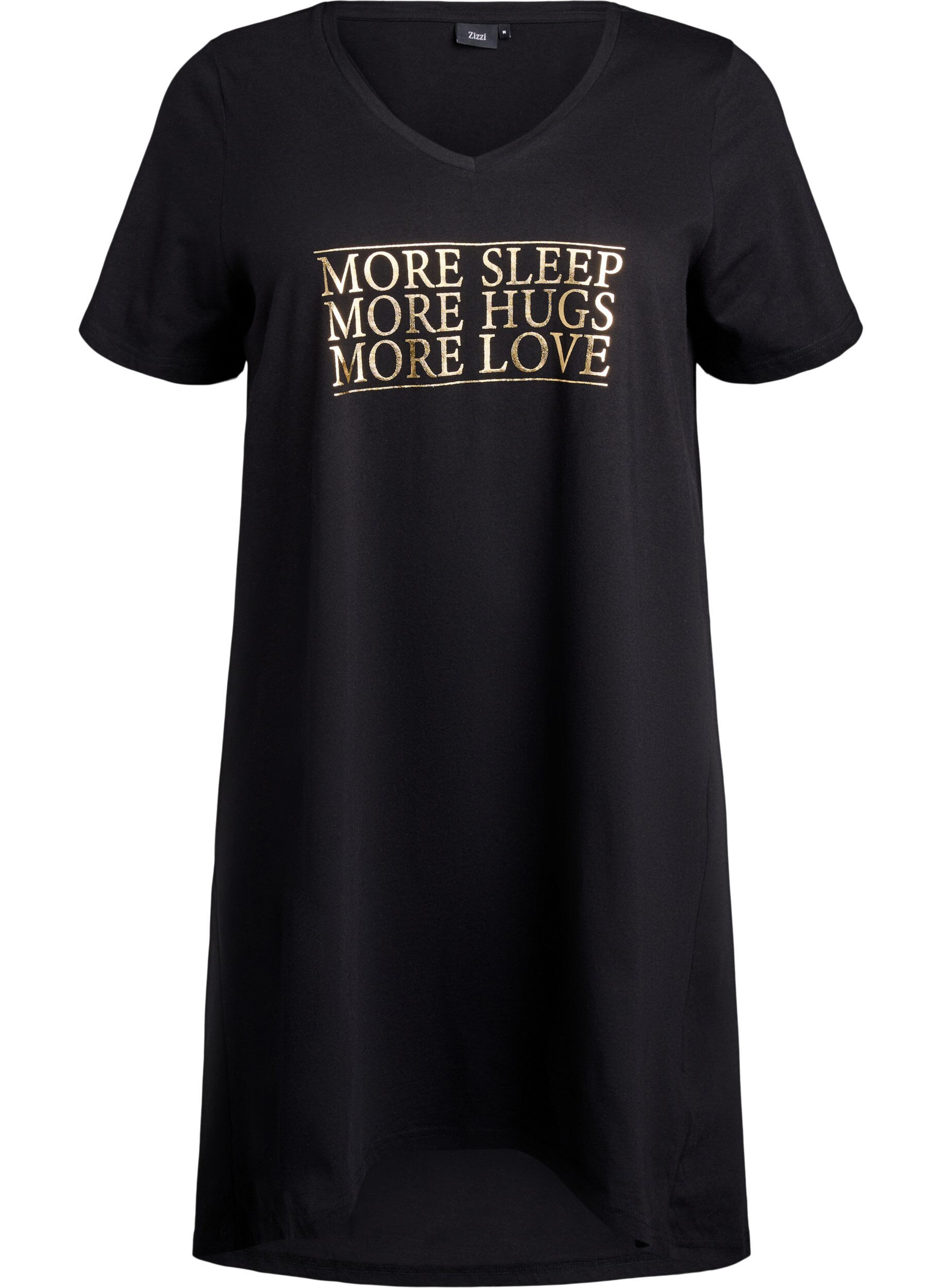 Zizzifashion Organic cotton nightgown with v-neck, , Packshot image number 0