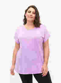 Short sleeved workout t-shirt, African Violet, Model