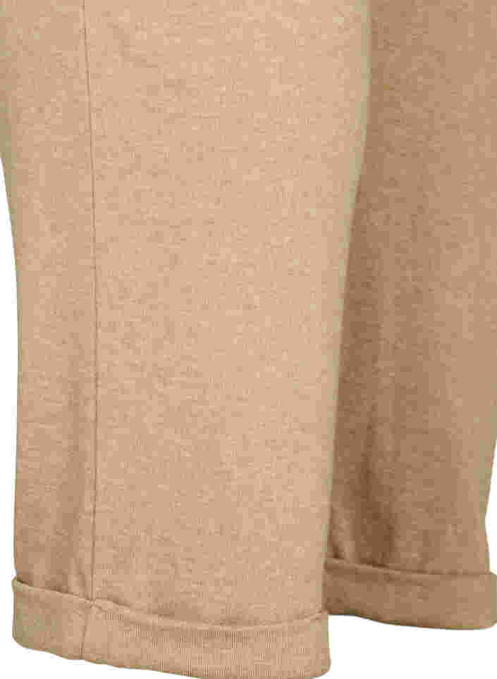 Marled trousers with drawstring and pockets, Beige Melange, Packshot image number 3