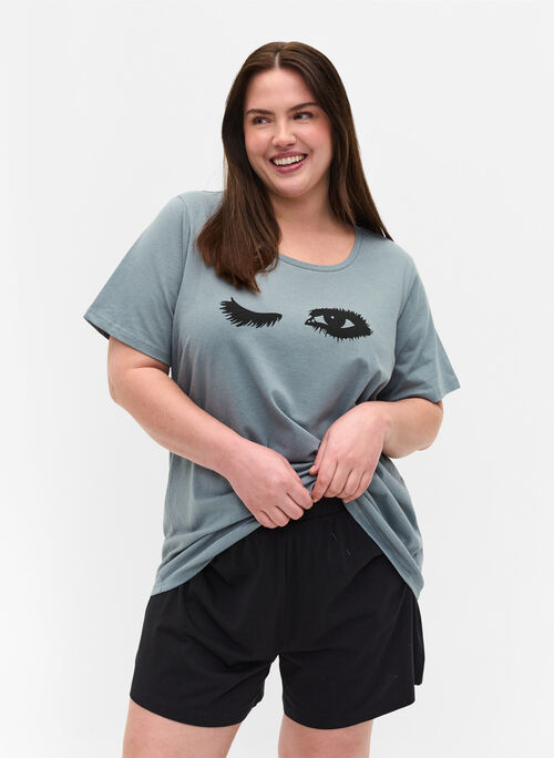 Short sleeved pyjama t-shirt with print