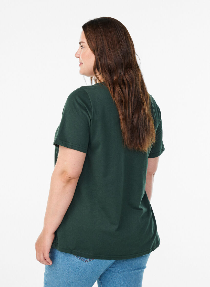 FLASH - T-shirt with print, Green, Model