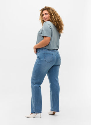 Jeans with an extra high waist, Light blue, Model image number 1