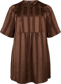 A-line dress with stripes and 1/2 sleeves